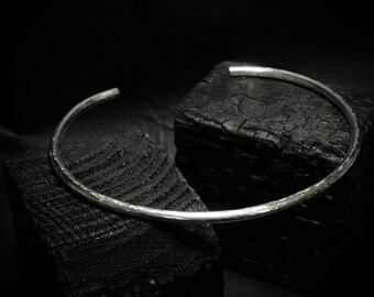 ENSO Solid sterling silver hand-forged choker neck cuff minimalist statement piece