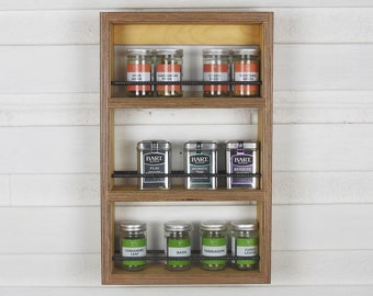 Spice rack - kitchen shelf, scandinavian, wooden spice rack, kitchen cabinet, craft storage, cabinet de curiosite, french cleat, handmade.