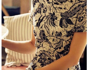Contemporary Chinese Qipao Dress/ Floral Paisely / Contemporary Cheongsam / Traditional Cut / Knee Length / S,M,L,XL