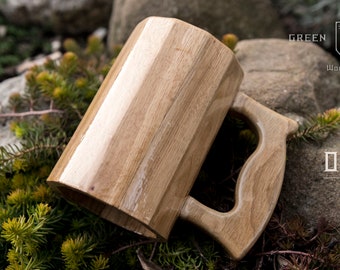 Wooden Beer Mug/Tankard- New Edition without rims- OAK Wood