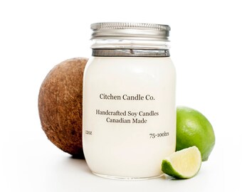 12oz Coconut Lime Scented Soy Candle