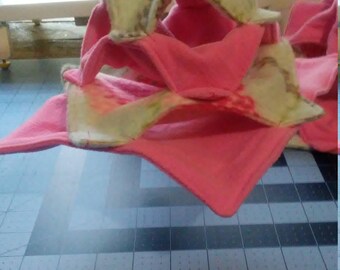 Soft, hanging, small animal, honeycomb hammock.