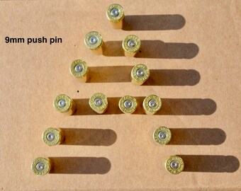 9mm Push Pins (sold in sets of 10), Gift for gun enthusiast, hunter, outdoorsman, home decor, cabin decor