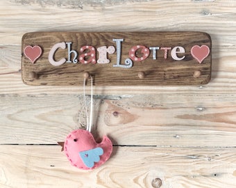 Personalised hooks | Bedroom door hooks | Child's bedroom hooks | Kid's room hooks | New baby gift | Baby shower gift | Baby name sign