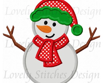 Christmas Snowman Applique Machine Embroidery Design NO:0578