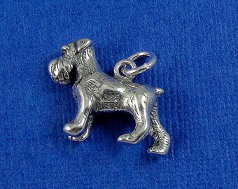 Schnauzer Charm - Sterling Silver Miniature Schnauzer Charm for Necklace or Bracelet