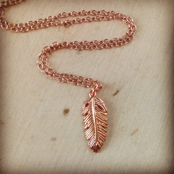 Feather Necklace / Rose Gold Feather Necklace / Tiny Feather