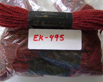 Yarn, Paragon, 100% Wool Crewel Needlepoint, Color #671 Dark Brick Red, 8.8 Yds