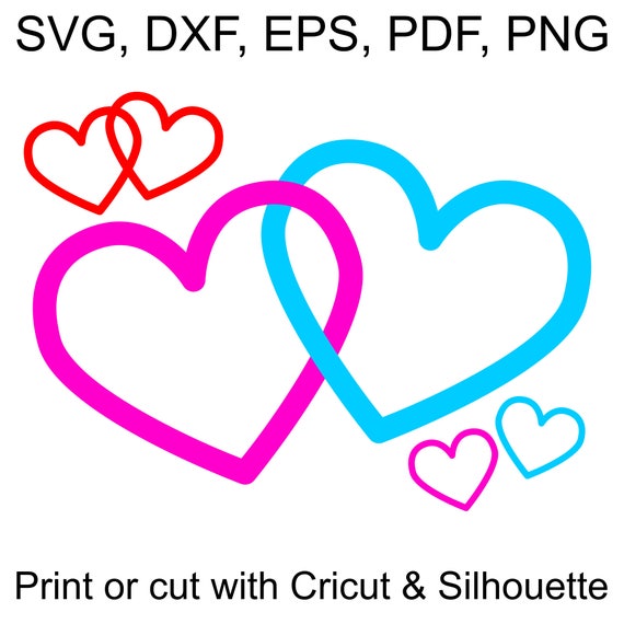 Download Interlocking Hearts SVG file Joined Hearts SVG Linked Hearts