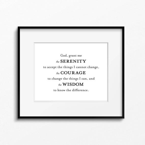 serenity prayer 8x10 printable art inspirational print aa