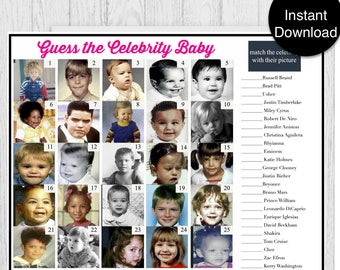 Celebrity Baby Names Printable Matching Game | Printable ...
