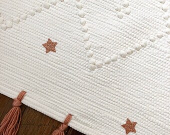 Rug 100% recycled cotton and her wool fringe