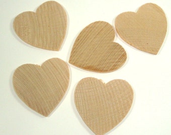 Set of 5 Wood Hearts, Unfinished Cutouts, DIY, Crafting Supply Valentines Day (943-14)