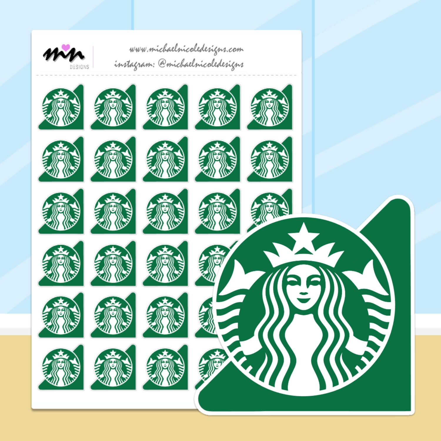 Starbucks Coffee Stickers 30 Matte or Glossy Stickers