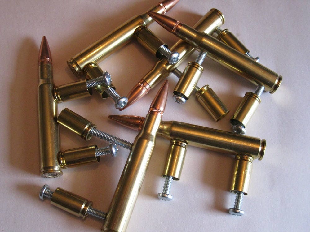 2 SINGLE BRASS 3006 Bullet Door Handles Bullet