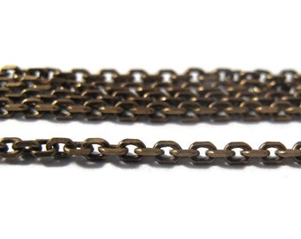 10 Feet of Thin Brass Chain, Antique Brass Cable Chain, Ten Feet, Diamond Cut Chain, 2mm Vintage Chain for Making Jewelry (40 099 11 6)