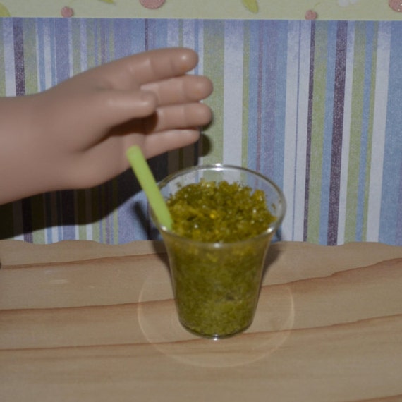 Dill pickle slushy for 18 dolls American Girl drink