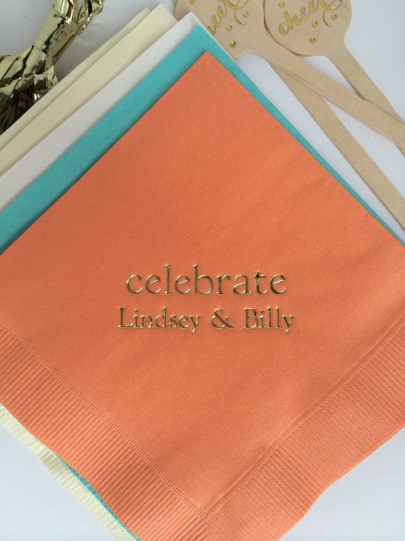 Personalized Napkins Engagement Party Rehearsal Dinner