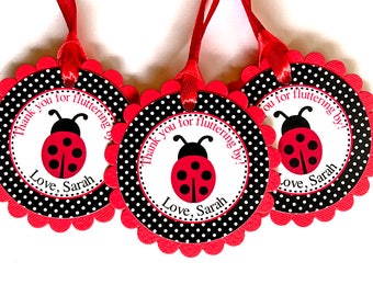 Personalized Ladybug Favor Tags, Ladybug Party, Ladybug Birthday, Ladybug Favors, Ladybug Baby Shower, Ladybug Thank You Tags, gift tags-20