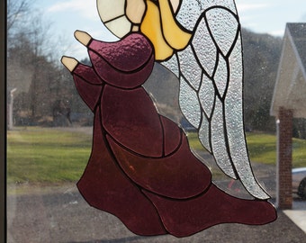Large Stained Glass Angel Suncatcher