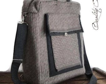 Ready to Ship - CONVERTIBLE Backpack-Messenger laptop bag-Shoulder bag-Valentines Day Gift-Laptop Compartment - Padded / Recycled Suit Coat