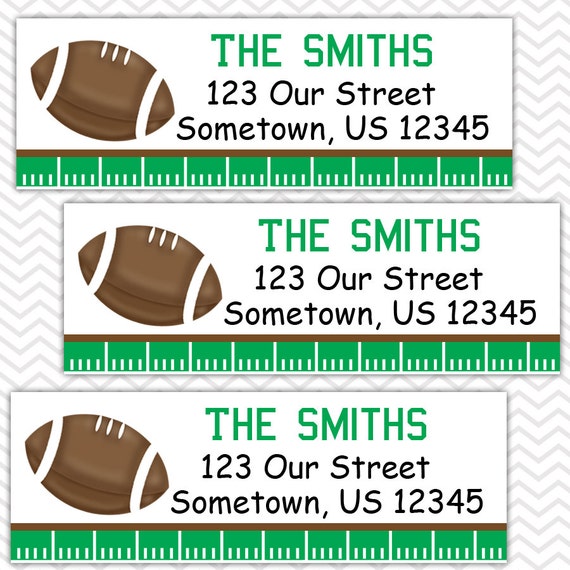 Football Personalized Address labels Stickers