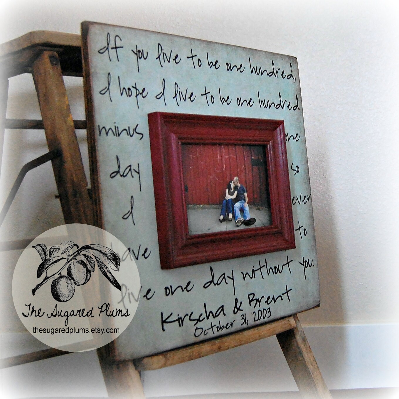 Anniversary Gift Personalized Picture Frame Custom Frames Zoom