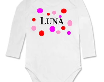 Bodysuit round different personalized with name
