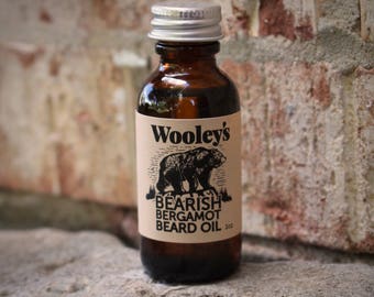 BEARD CARE OIL, Beard Conditioner, Bearish Bergamot Beard Oil (Citrus Scent), Beard Care, Beard Grooming, Gift for Him, Men