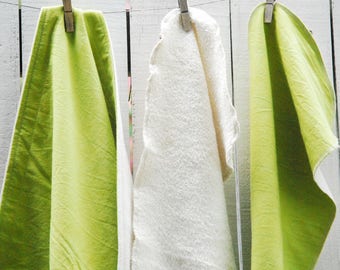 Organic Baby Gift Set, Includes Blanket & Two Burp Cloths - Hand Dyed Chartreuse, Limited Edition Color