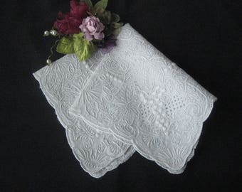 Vintage Swiss Appenzell Embroidered Wedding Handkerchief / Hanky - Bridal Accessory