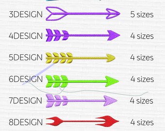 SALE! 8 arrows 4 or 5 sizes Embroidery files