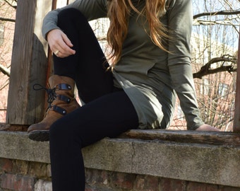 Nomad dress - hooded cowl dress made from 100% organic cotton jersey