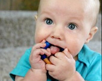 Wooden Teething Ring for baby, first Christmas gift