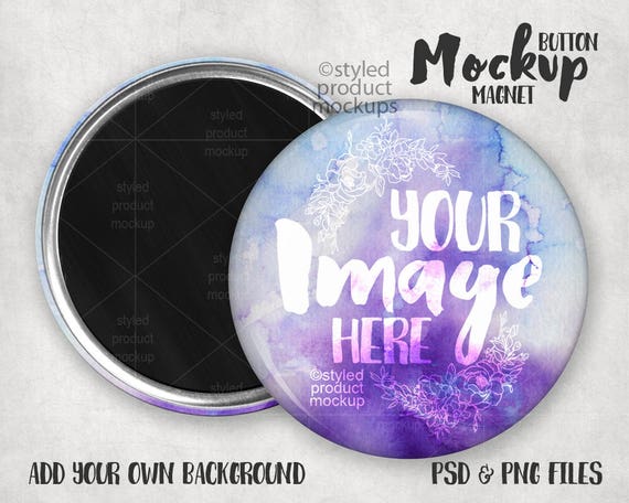 Download Magnet Button Mockup Template with Front and Back view