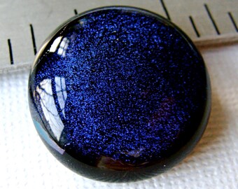 Dichroic Fused Glass Cabochon 22 mm Gothic Purple Beauty