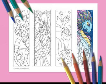 coloring bookmarks printable bookmarks dragon coloring