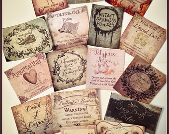 Harry potter editable labels