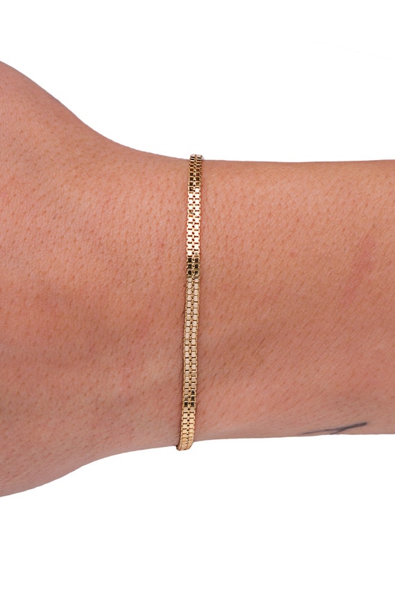Thin gold Bracelet Chain Bracelet Gold Bracelet Men's