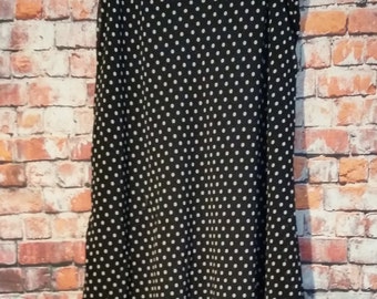 80's east 5th Polka Dots skirt, Black and White Polka Dots, Size 6