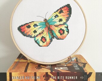 Butterfly Cross Stitch pattern, modern cross stitch pattern, PDF download
