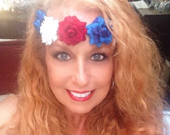 4th of July Flower Crown Headband