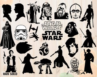 Star wars Svg, Star wars Dxf, Kylo ren Svg, Princess leia Cut file, Darth vader svg, star wars clipart for Cricut & cutting machine, bb8 svg