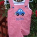 Boy's Jon Jon Romper Outfit with Car Sizes 6mo., 12 mo. 2t, 3T Personalized