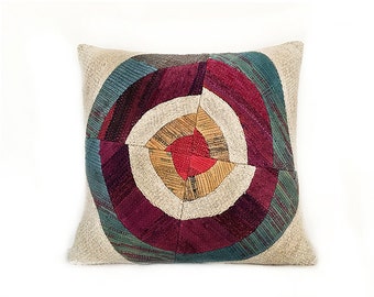20''x20'' Bead Patchwork Kilim Pillow Cover Decorative Pillows Cushion Cover Ethnic pillow Tribal Pillow Floor Pillow Throw Pillow Accent