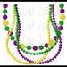 Mardi Gras Beads Pearl Necklace Embroidery Design