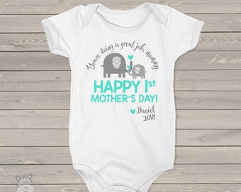 mothers day first mothers day buffalo plaid bear dark