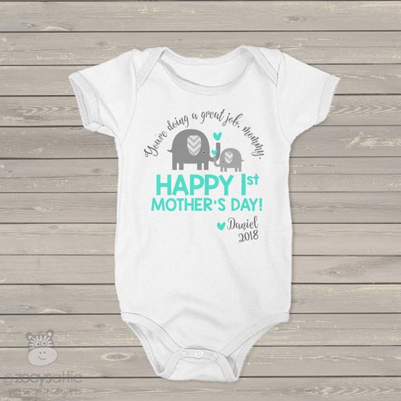 Download First Mother's Day bodysuit ELEPHANT personalized first