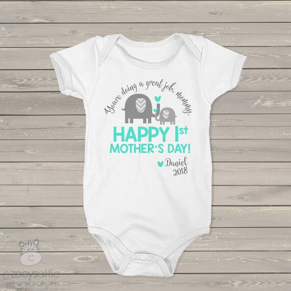 Download First Mother's Day bodysuit ELEPHANT personalized first