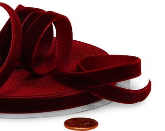 3/8 BURGUNDY VELVET Ribbon